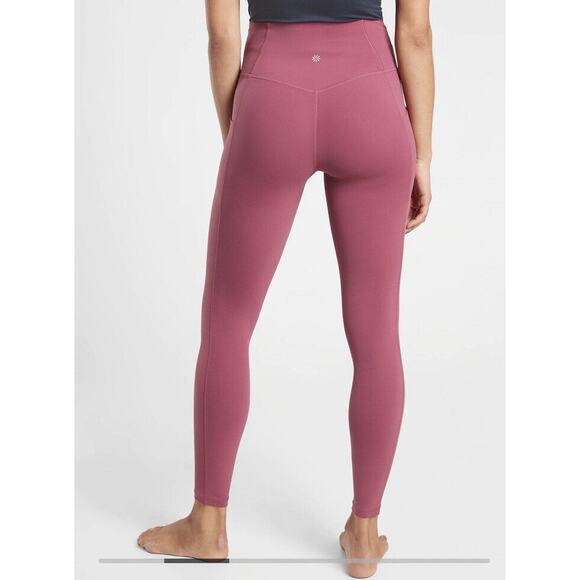 Athleta Leggings XS Petite Victorian Berry Salutation Stash Pocket Tight Workout - Picture 5 of 16